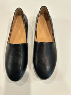 Dansko Black Leather Slip-On Flats